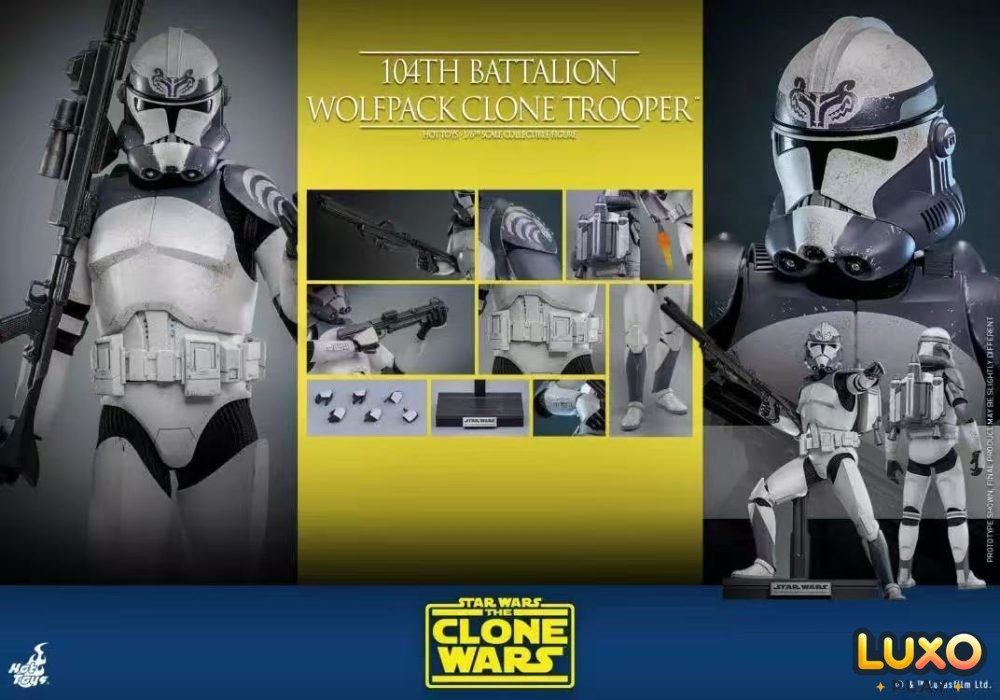 HotToys 1/6 TMS142/TMS143 Star Wars: The Clone Wars Wolfpack 104th Battalion Clone Trooper